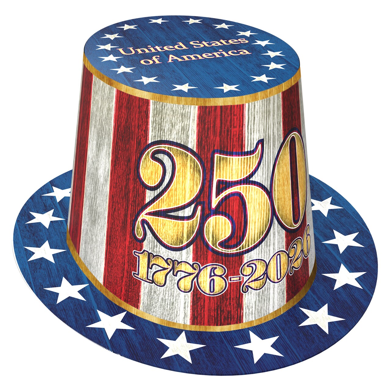 Beistle - Multicolor - Adjustable Semiquincentennial Hi-Hat - 25 Pieces